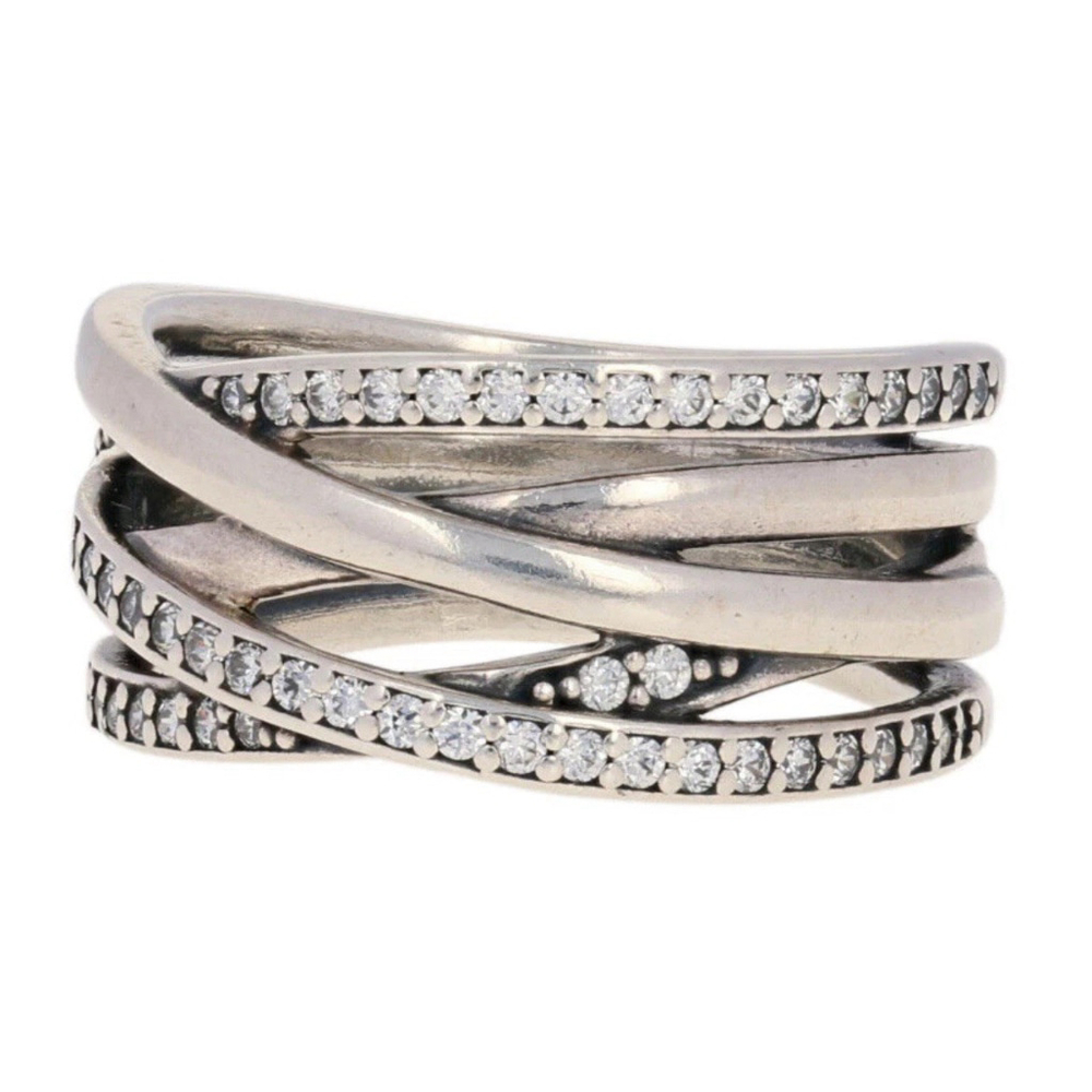 Pandora Entwined Ring - Sterling Silver Clear Authentic US Sz 5.75